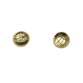Concave Etched Large Studs BRASS