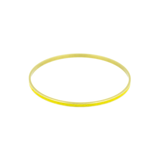 Mustard Yellow Pigmented Concrete Brass Bangle Bracelet Narrow Gauge 1/8" or 3mm width