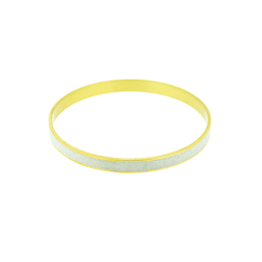 Moonwalk White Pigmented Concrete Brass Bangle Bracelet Standard Gauge 1/4" or 6mm width