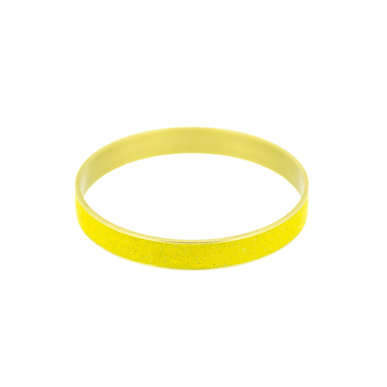Mustard Yellow Pigmented Concrete Brass Bangle Bracelet Broad Gauge 3/8" or 12mm width