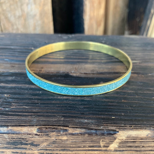 Standard Gauge Bangle Bracelet BRASS + CONCRETE Blue-Green