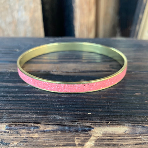 Standard Gauge Bangle Bracelet BRASS + CONCRETE Salmon Pink
